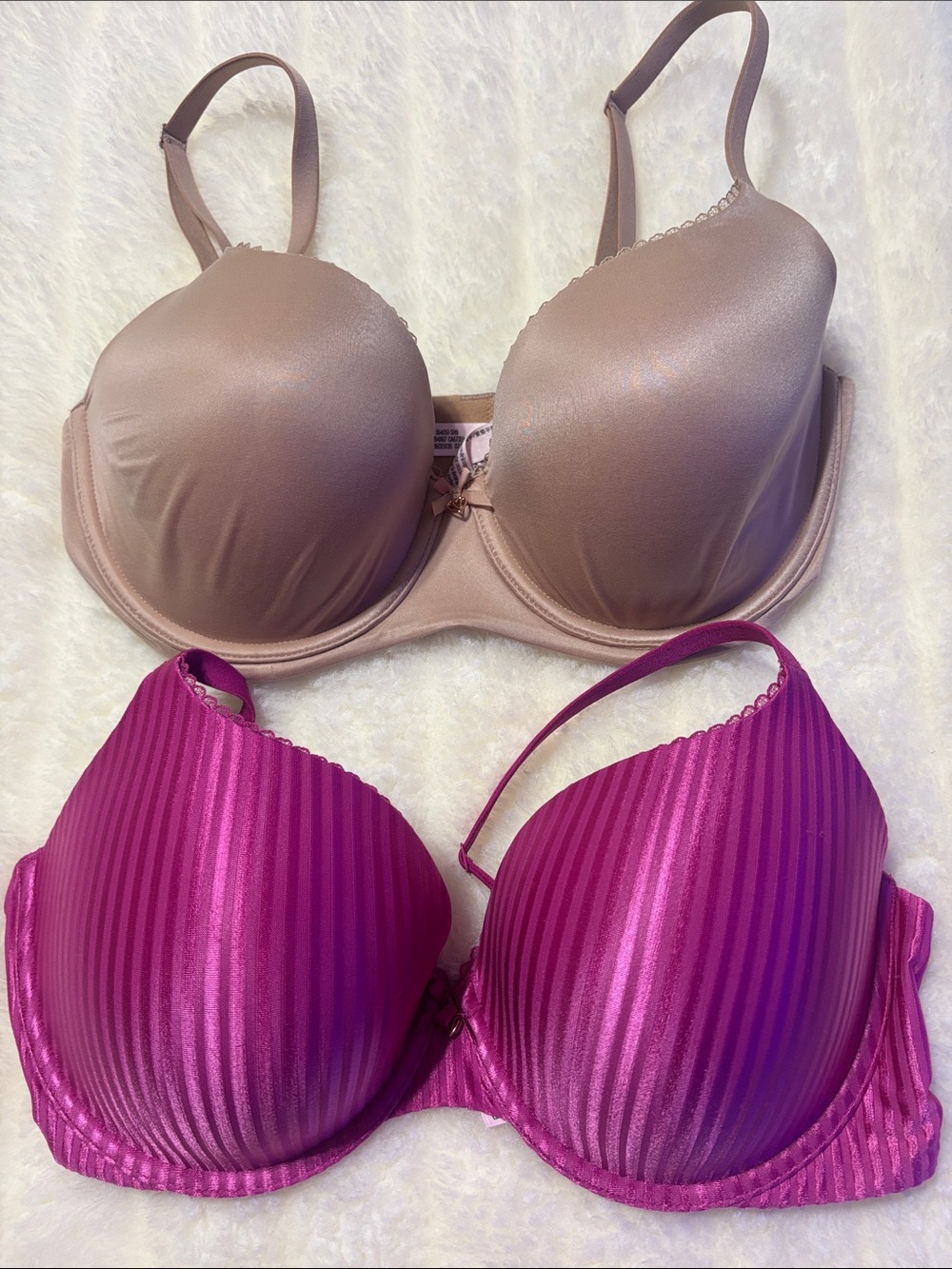 Victoria's Secret Nude and Fuchsia T-Shirt Bras